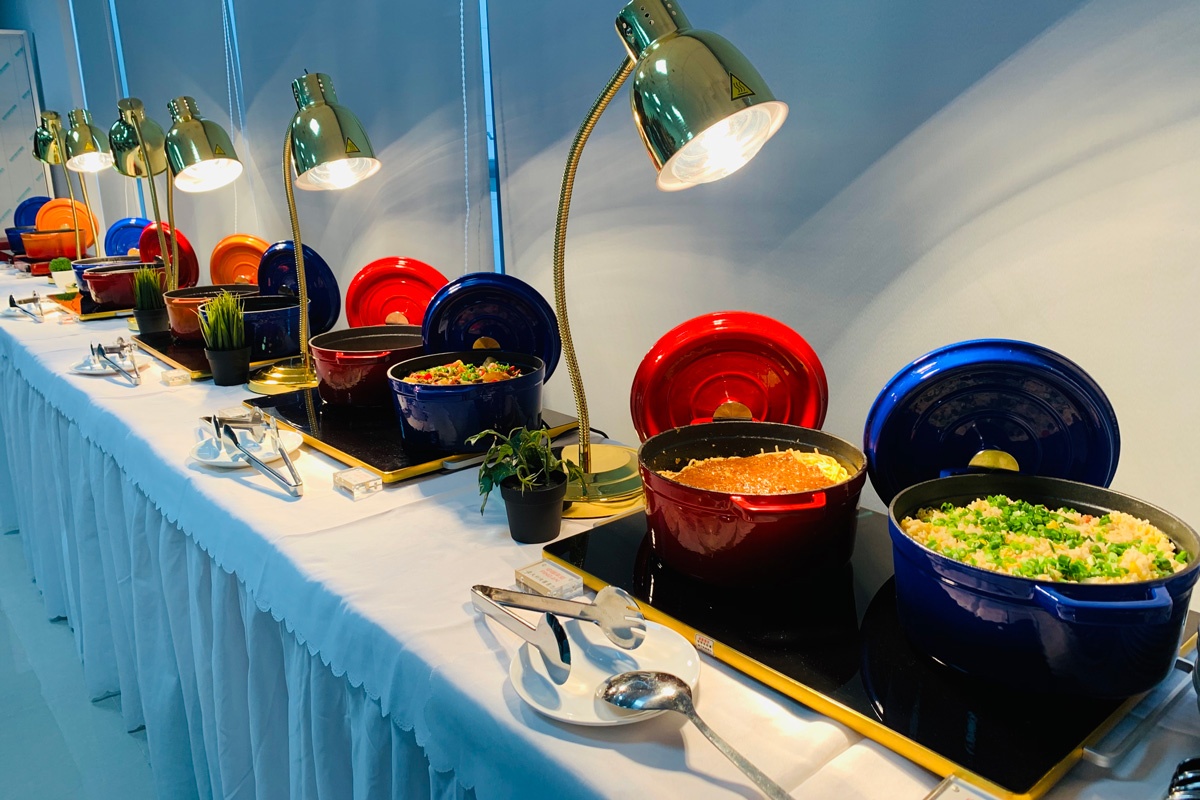 自助餐珐琅锅和保温灯租赁